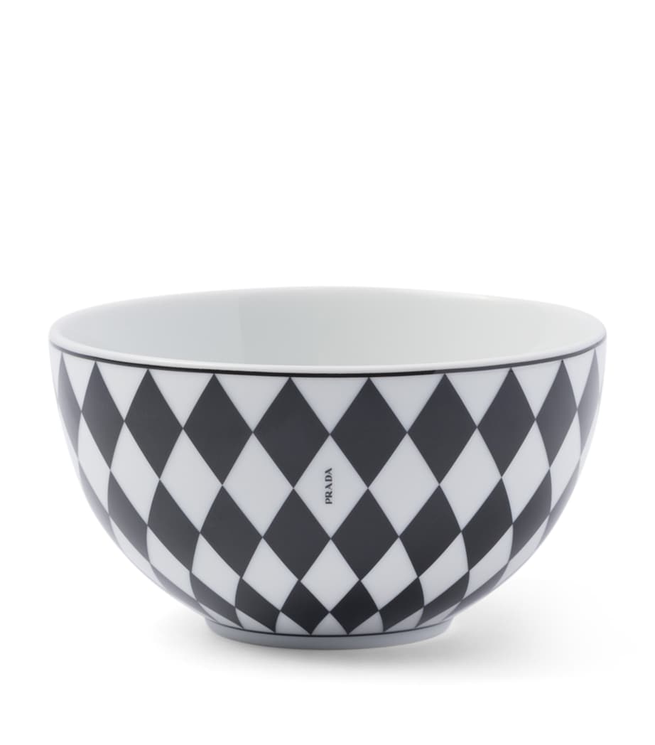 Set of 2 Porcelain Chequerboard Cereal Bowls (12cm)
