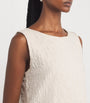 Max Mara White Cotton-Blend Textured Top