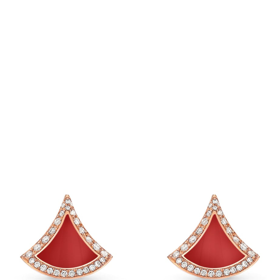 Rose Gold, Diamond and Carnelian Divas’ Dream Earrings