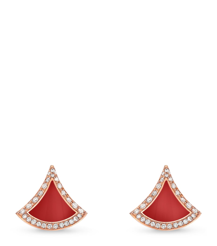 Rose Gold, Diamond and Carnelian Divas’ Dream Earrings
