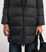 Max Mara Black Down Quilted Longline Jacket