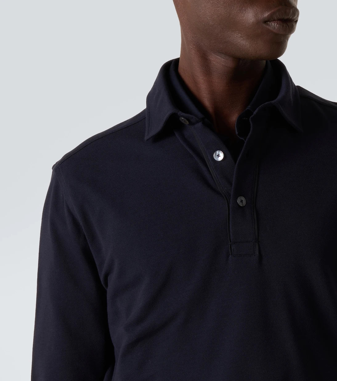 Zegna - Cotton piqué polo sweater