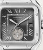 Cartier Rhodium-Plated Santos de Cartier Dual Time Watch 40.2mm