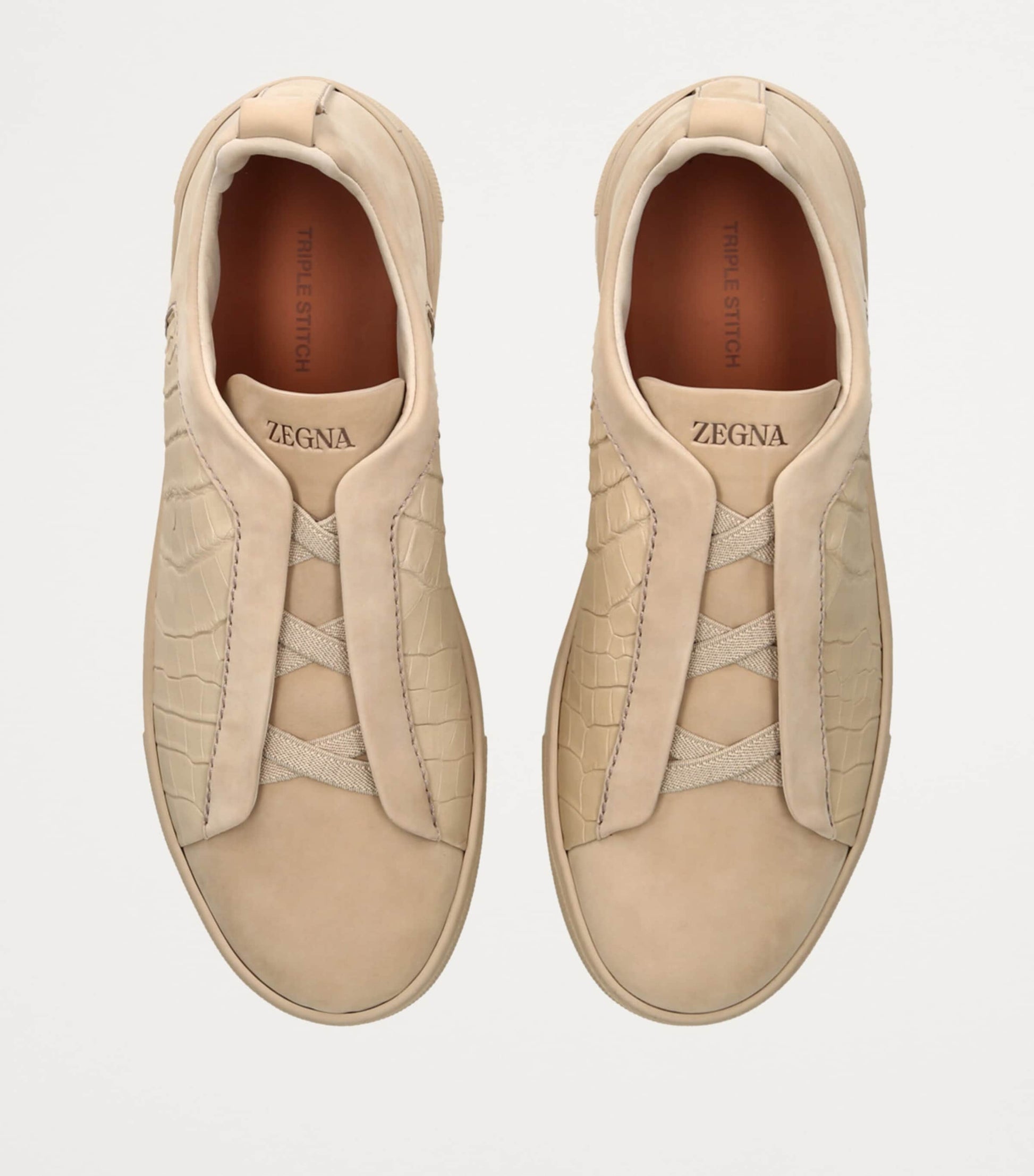 Crocodile Leather Triple Stitch SECONDSKIN Sneakers