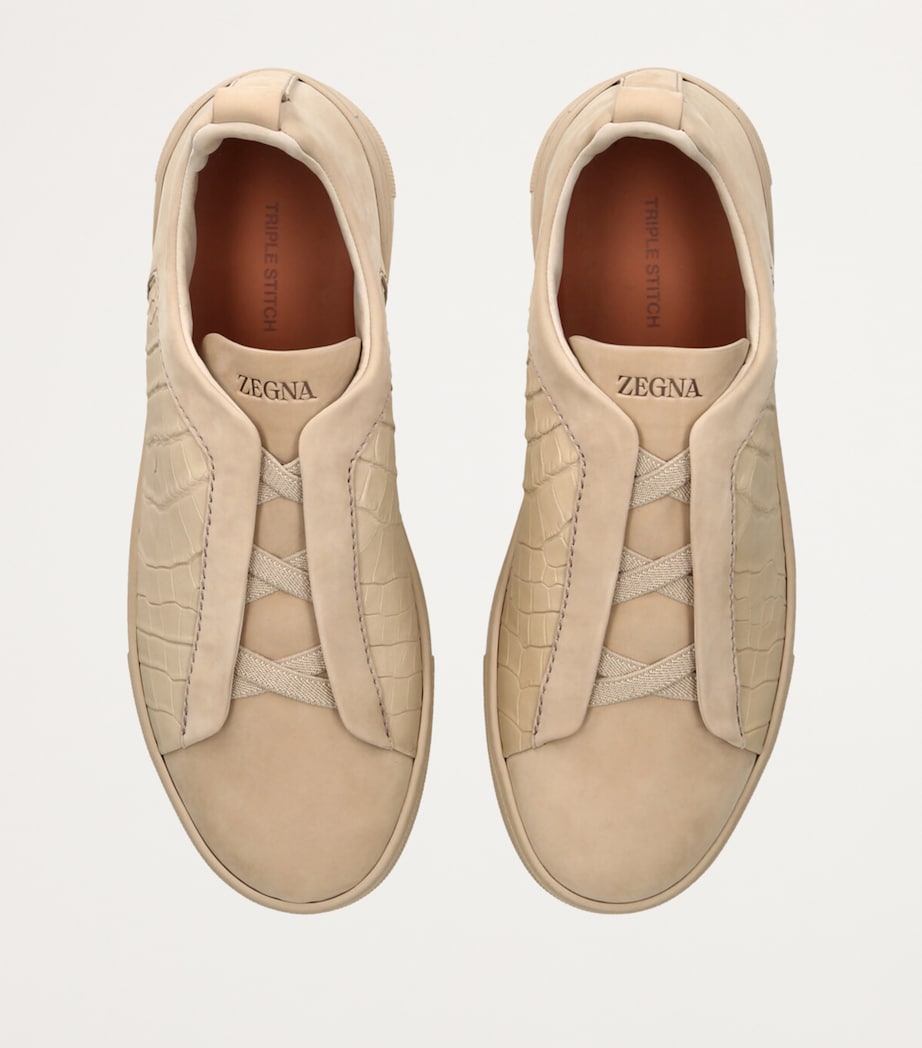 Crocodile Leather Triple Stitch SECONDSKIN Sneakers