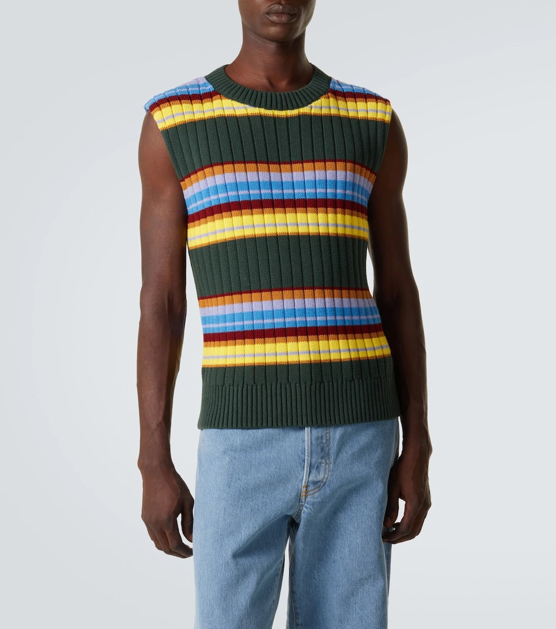 Dries Van Noten - Striped cotton and wool sweater vest