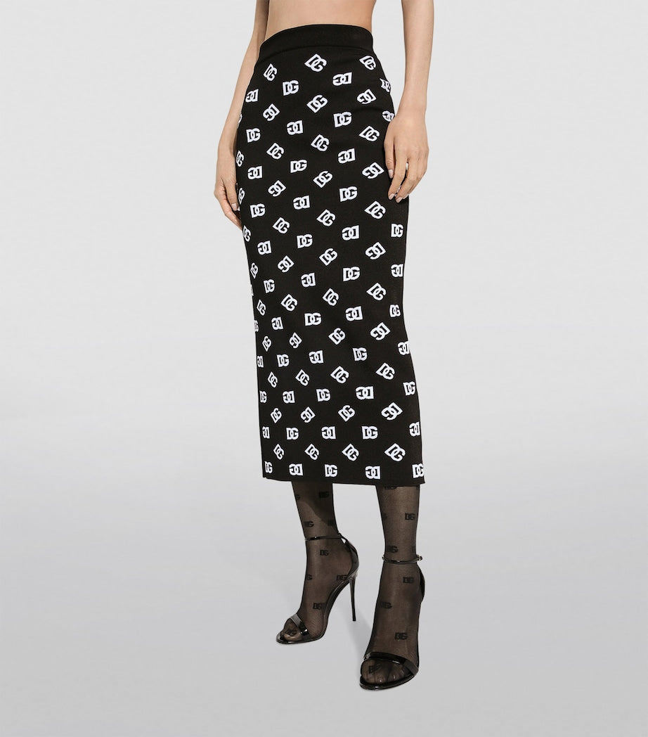 Multi Knit Monogram Skirt