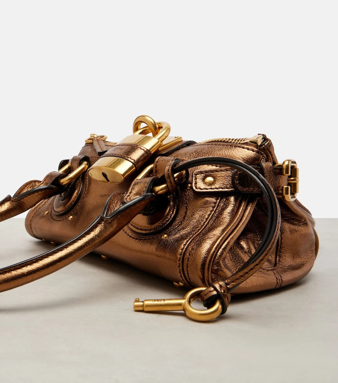 Chloé - Paddington metallic leather shoulder bag
