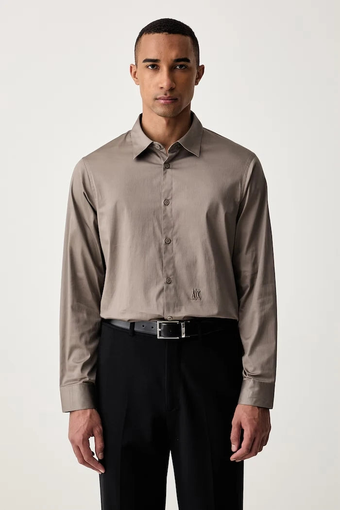 Armani Exchange erkek pamuk elastan gömlek