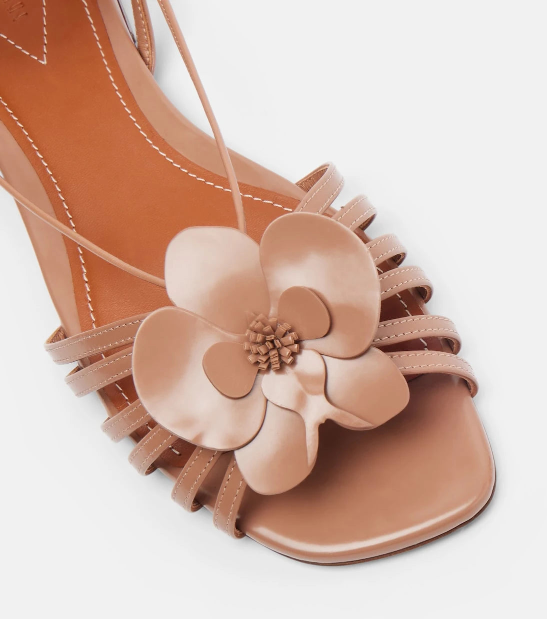 Zimmermann - Orchid floral-appliqué leather sandals