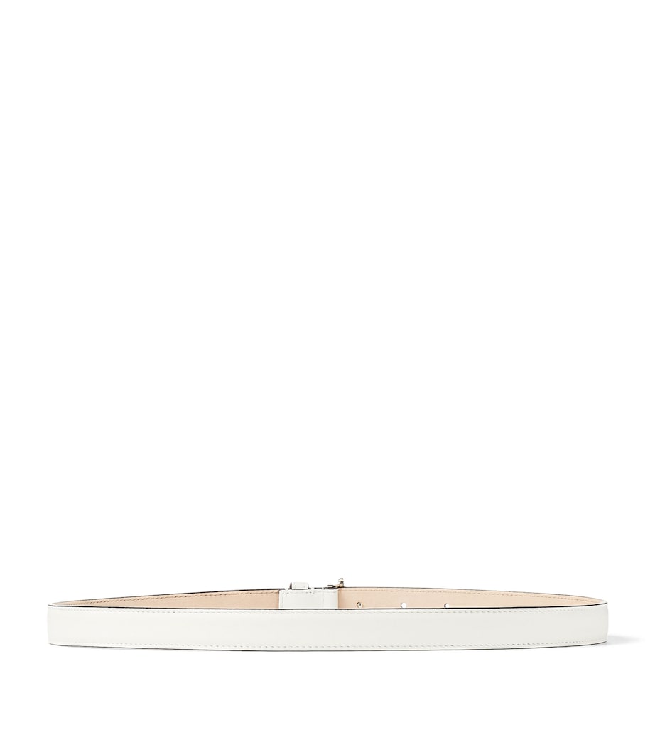 Jimmy Choo White Leather Mini Helina Belt