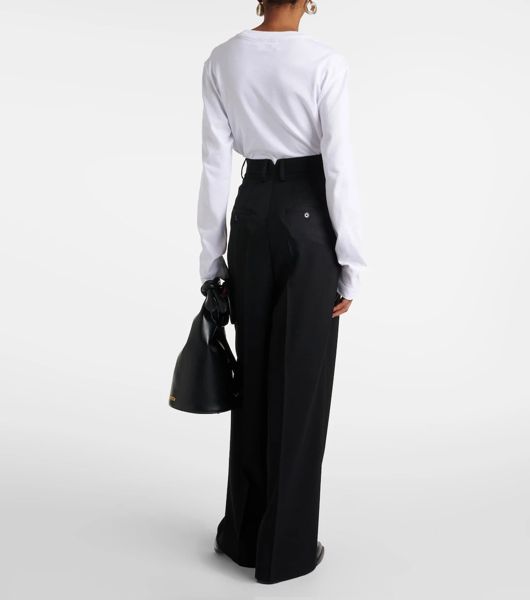 Ami Paris - High-rise wool wide-leg pants