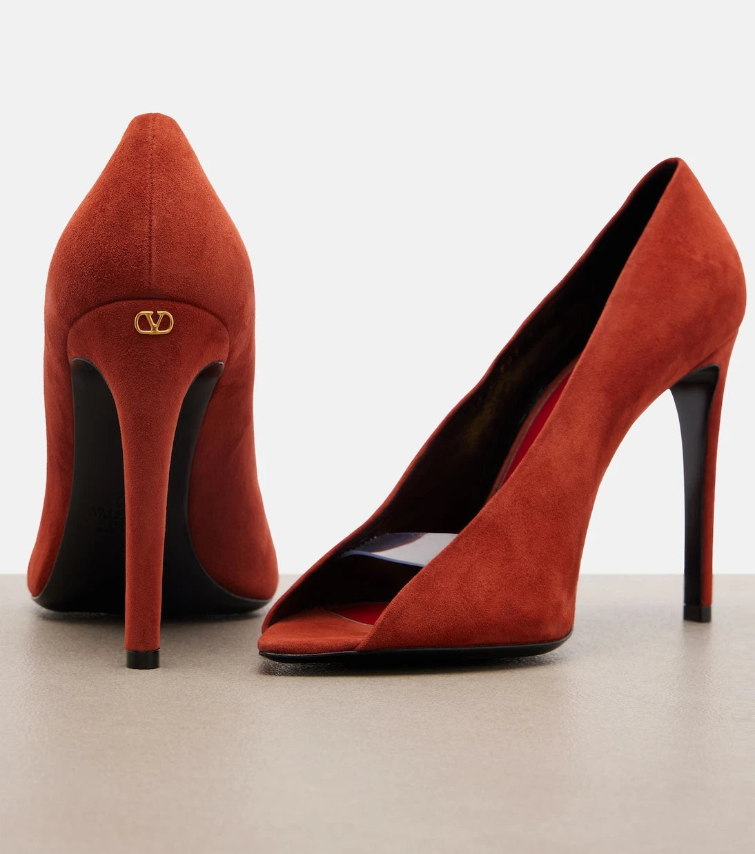 Valentino Garavani - Révélé suede peep-toe pumps