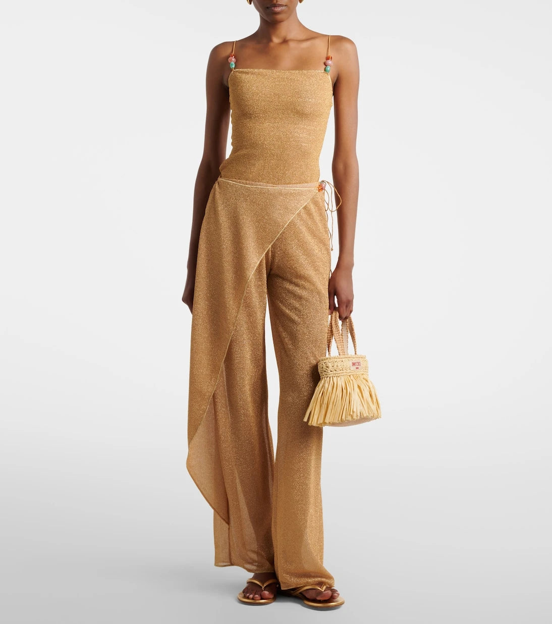 Oséree - Lumière beaded wide-leg pants
