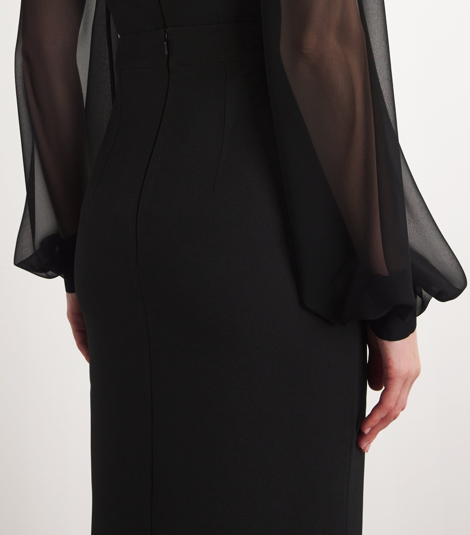 Safiyaa Black Crepe Sidha Maxi Skirt