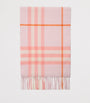 Burberry Pink Cashmere Check Scarf