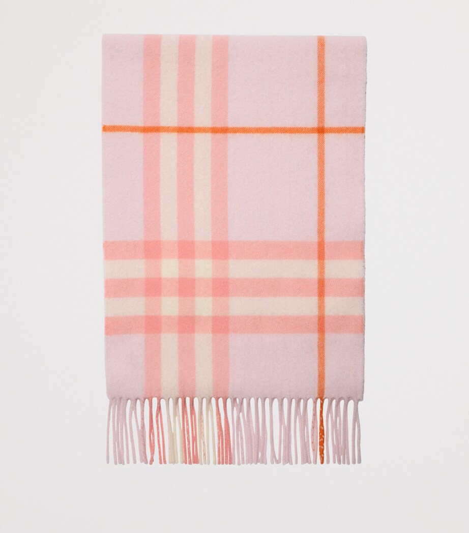 Burberry Pink Cashmere Check Scarf