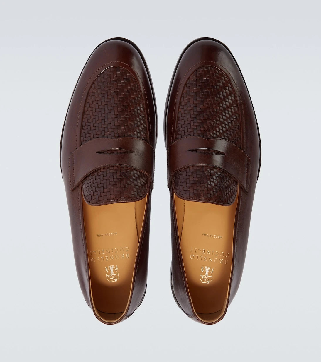 Brunello Cucinelli - Woven leather penny loafers