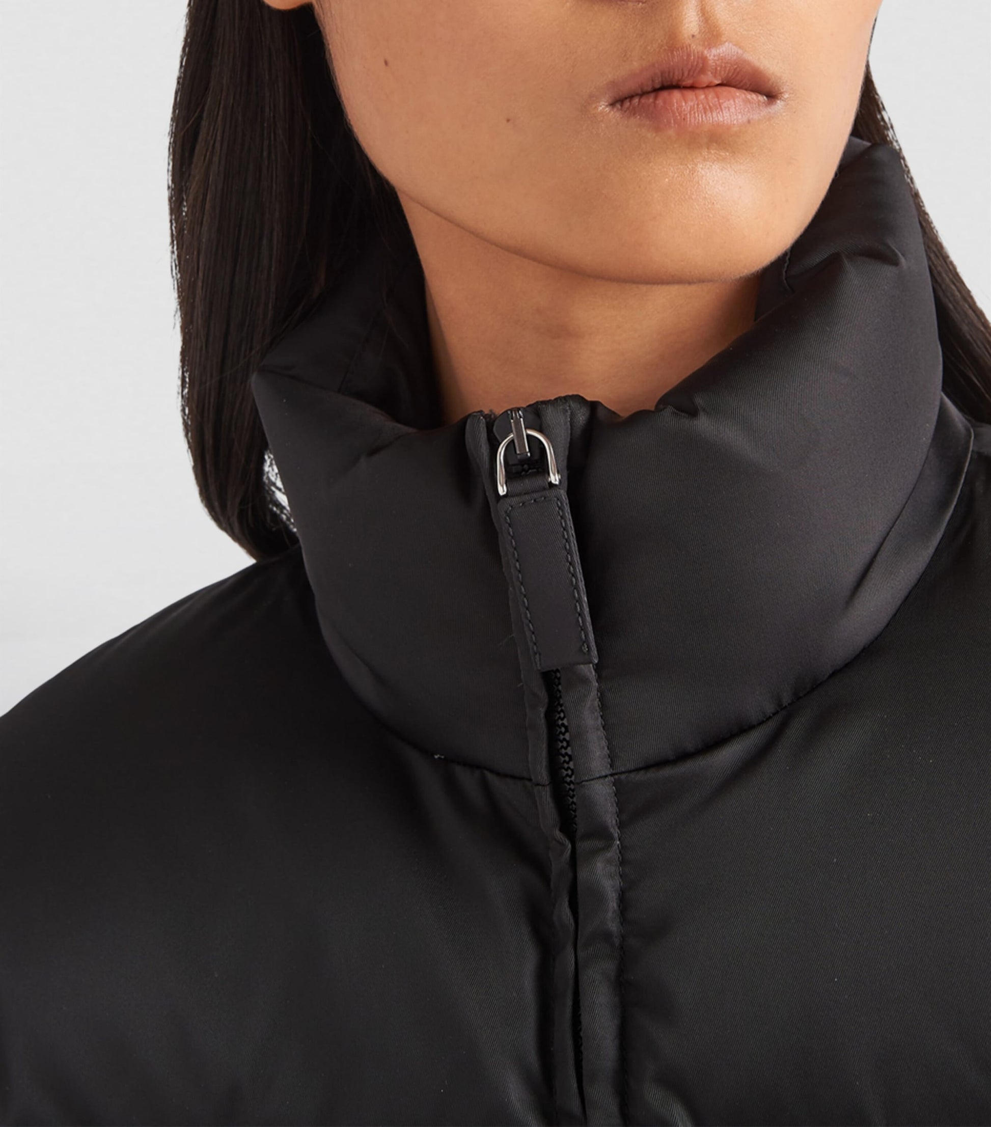 Prada Black Crop Re-Nylon Puffer Jacket