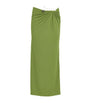 Green Pin-Gathered Maxi Skirt