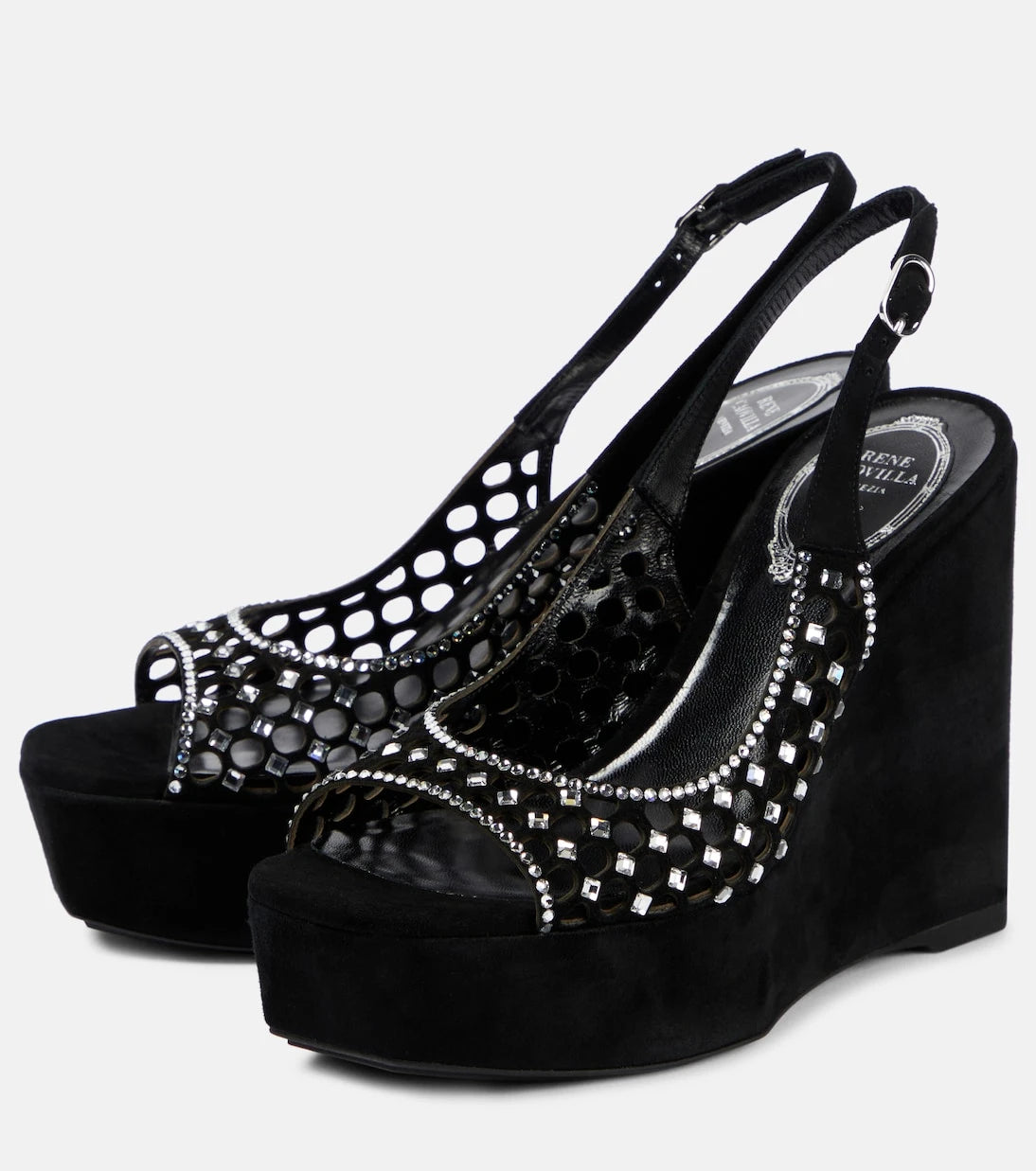 Rene Caovilla - Embellished suede platform sandals