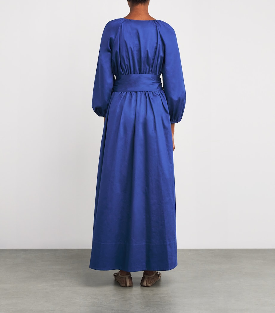 Cotton Belted Bellan Maxi Dress COBALT