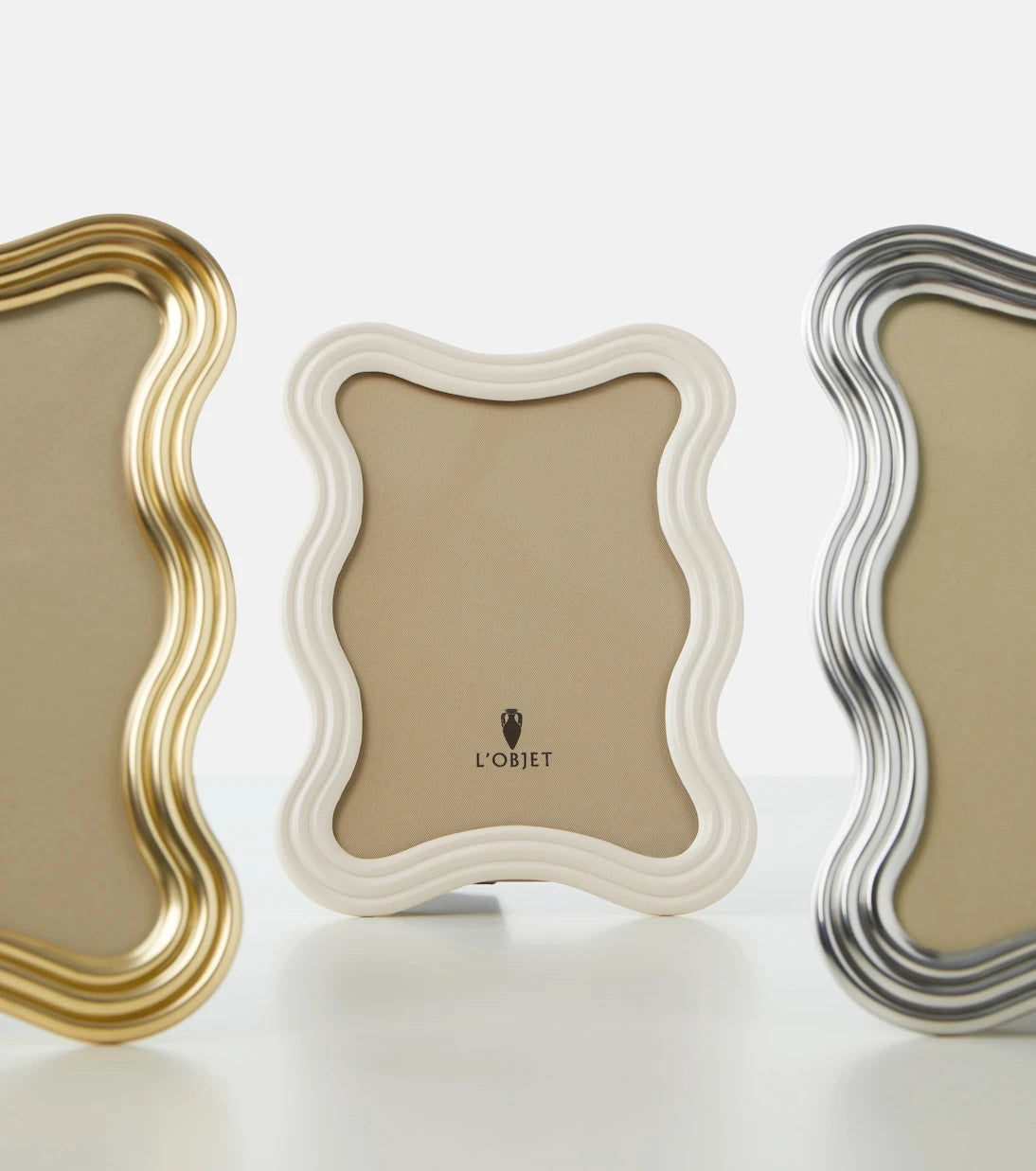 L'Objet - إطار صور ريبل مطلي بالذهب عيار 24 قيراط