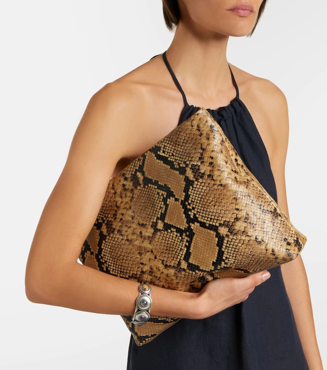 Nili Lotan - Jerry Small snake-print leather clutch