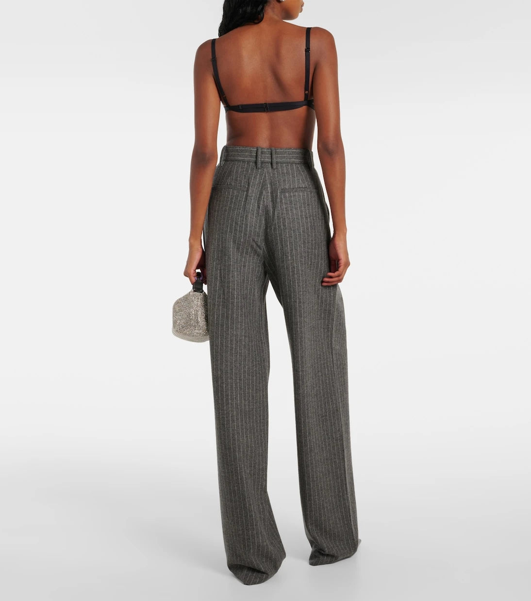 Alex Perry - Pinstriped high-rise tapered pants