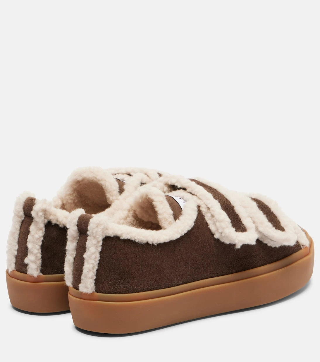 Inuikii - Shearling-trimmed suede low-top sneakers