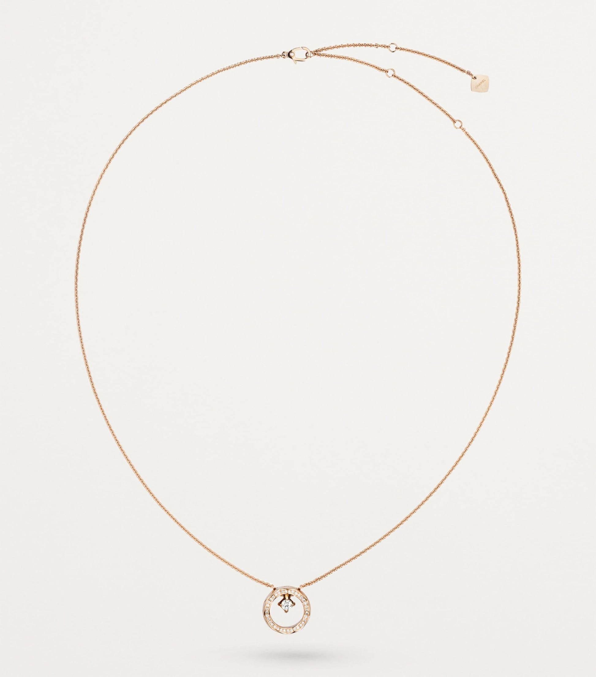 CHANEL Beige Gold and Diamond Coco Crush Necklace