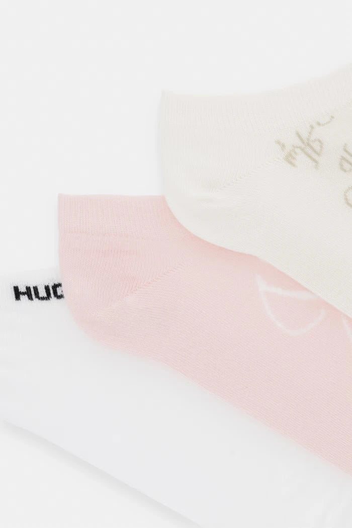 HUGO kadın pamuklu çorap 3P AS MONOGRAM CC W 3’lü