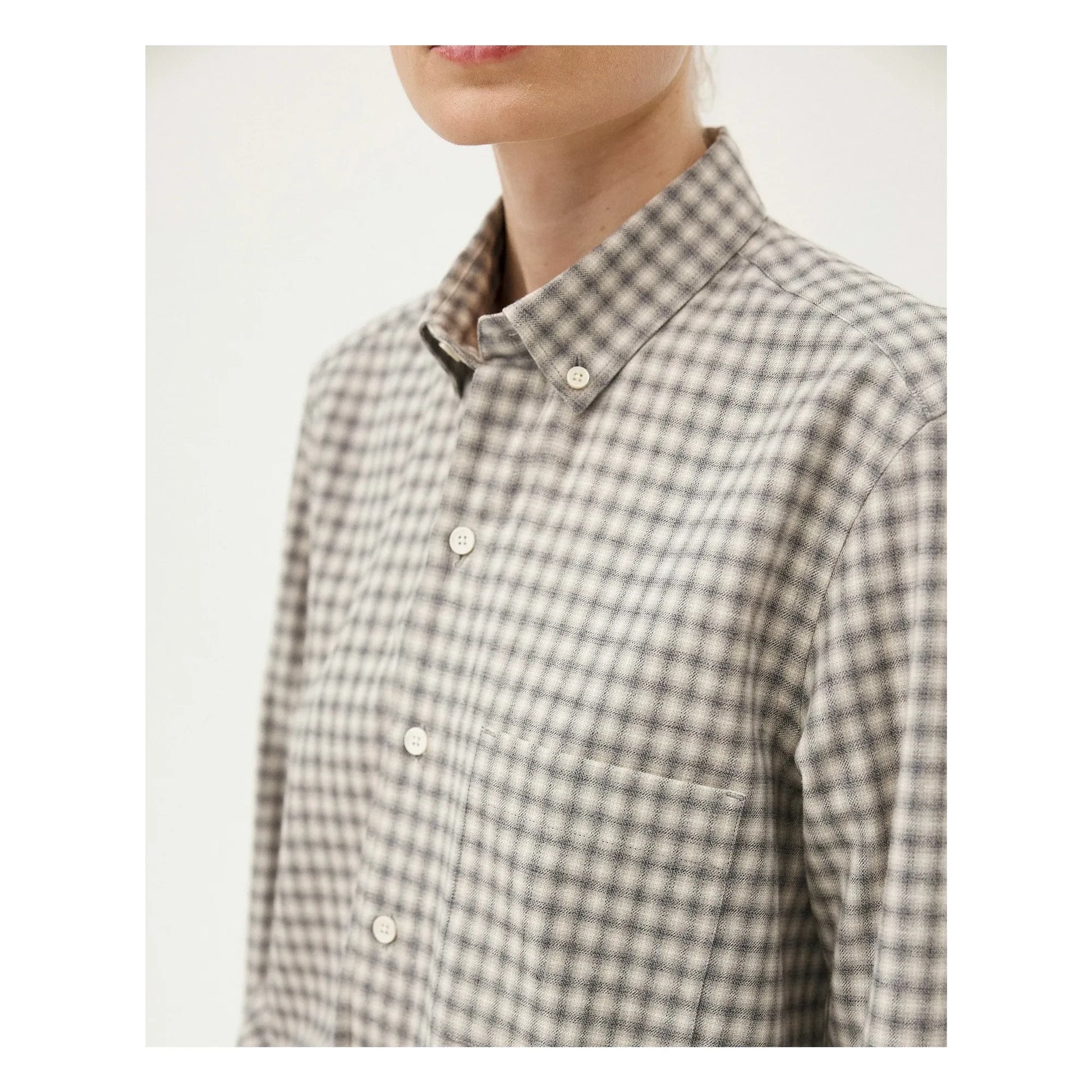 Noyoco - Curtis shirt Recycled cotton plaid | Grey