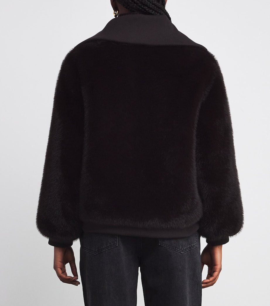 Brown Faux Fur Cropped Jacket