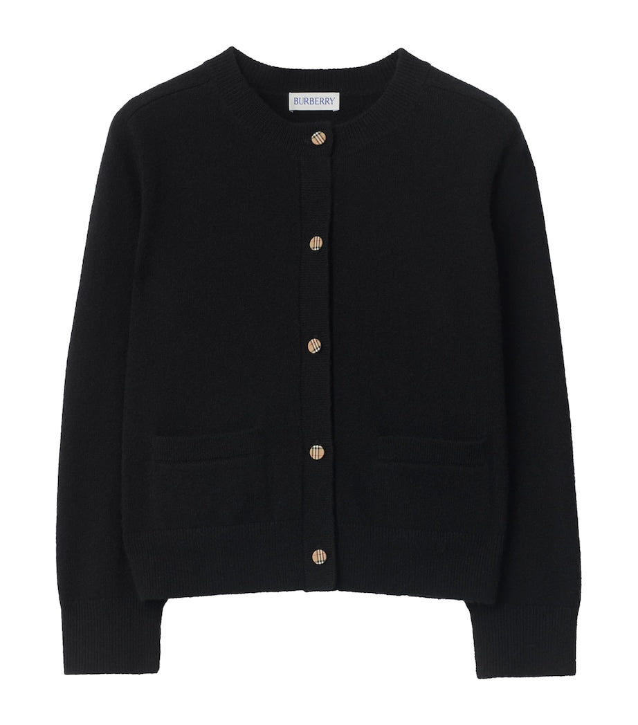 Burberry Kids Wool-Cashmere Heart Check Cardigan (3-12 Years)