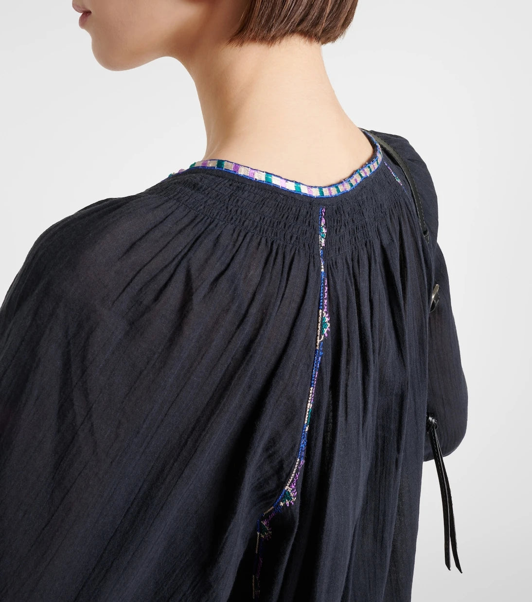 Marant Etoile - Parsley embroidered cotton voile minidress