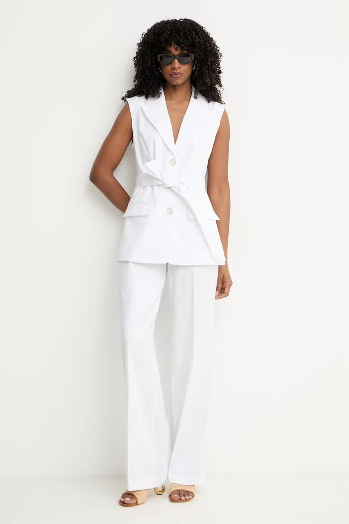 Guess tek düğmeli kadın keten blazer CARLA