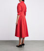 Simkhai Red Cotton-Blend Pintuck Jazz Midi Dress