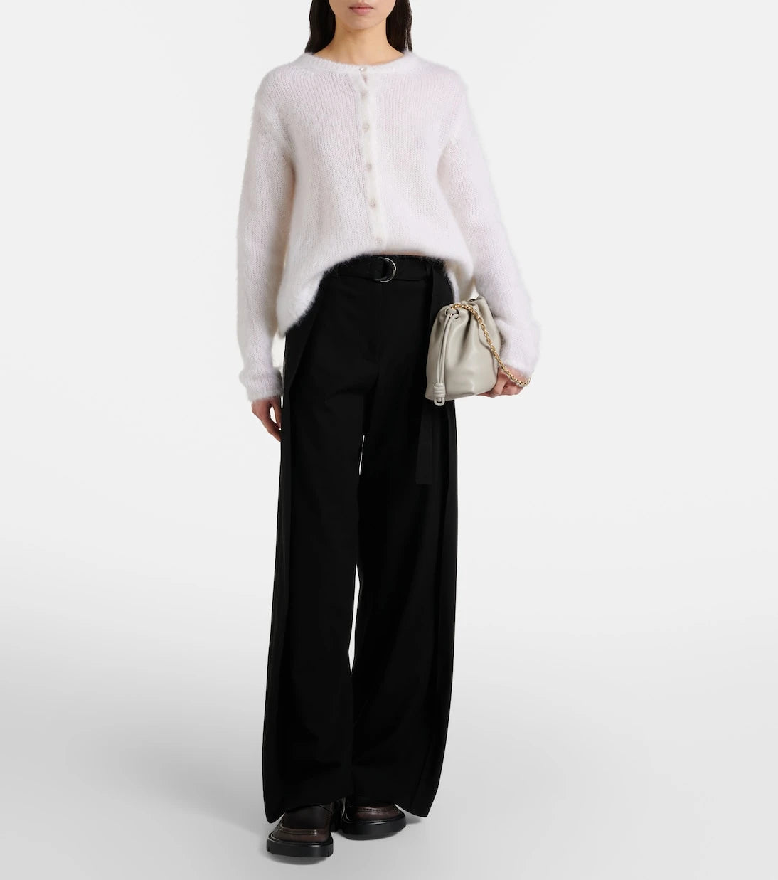 Loewe - بنطلون صوف واسع الساقين بحزام