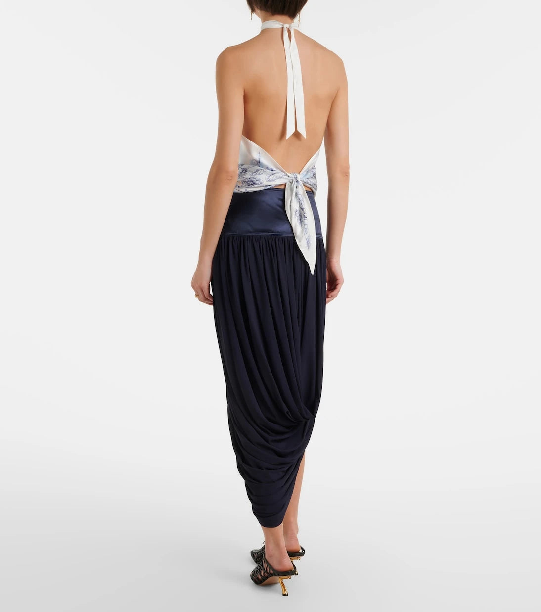 Ferragamo - Draped asymmetric midi skirt