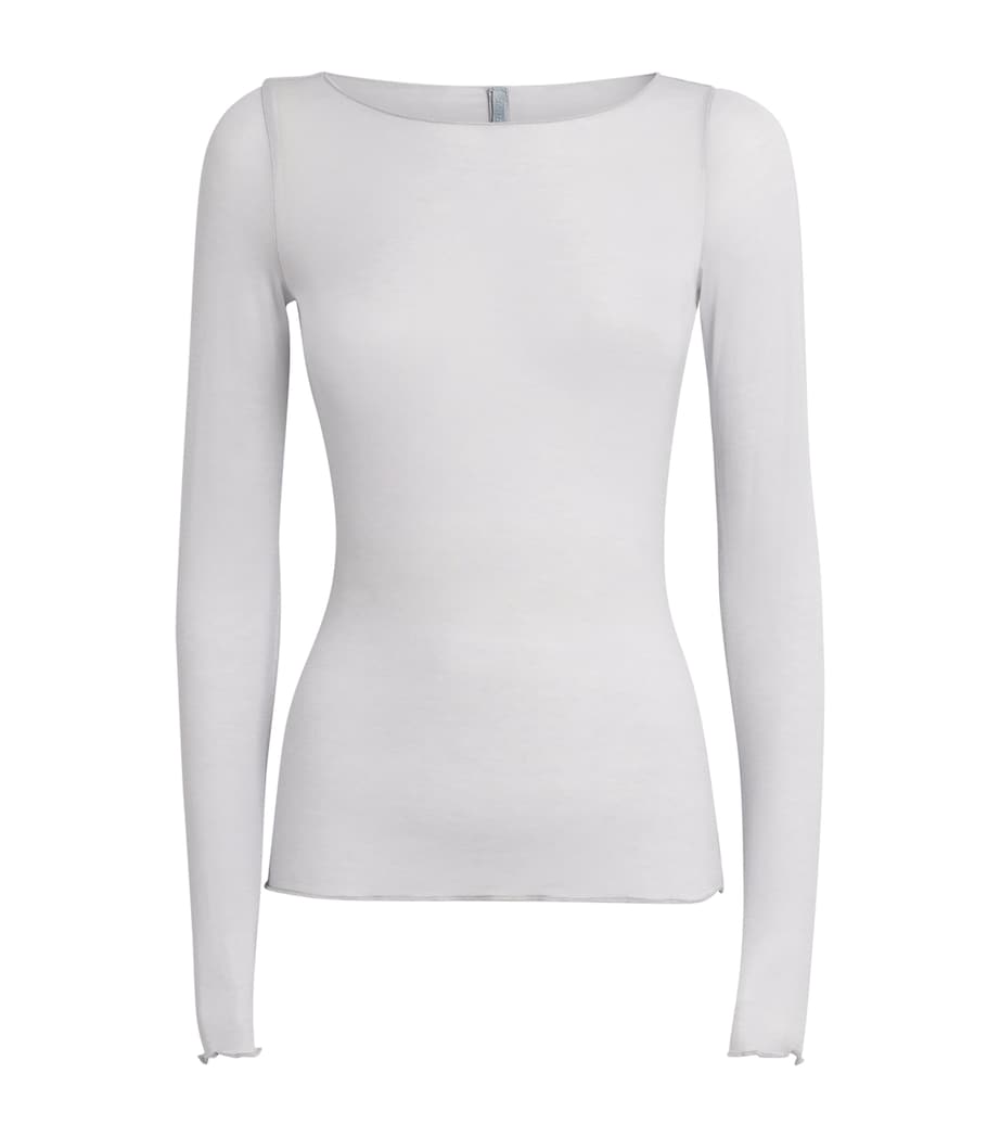 Skims Grey Modal-Blend Boat-Neck T-Shirt