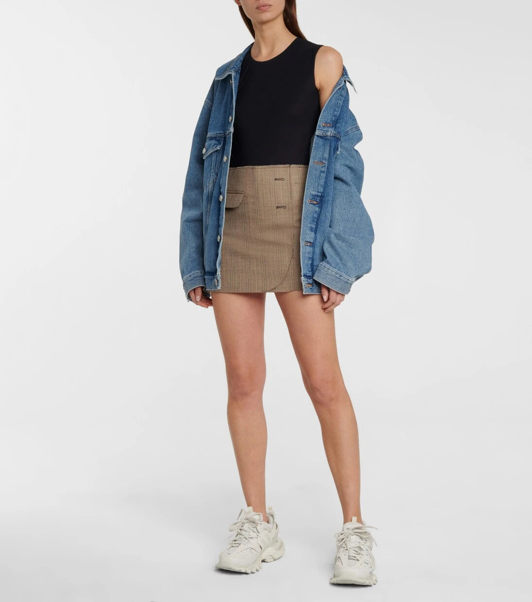 Vetements - Checked wool miniskirt