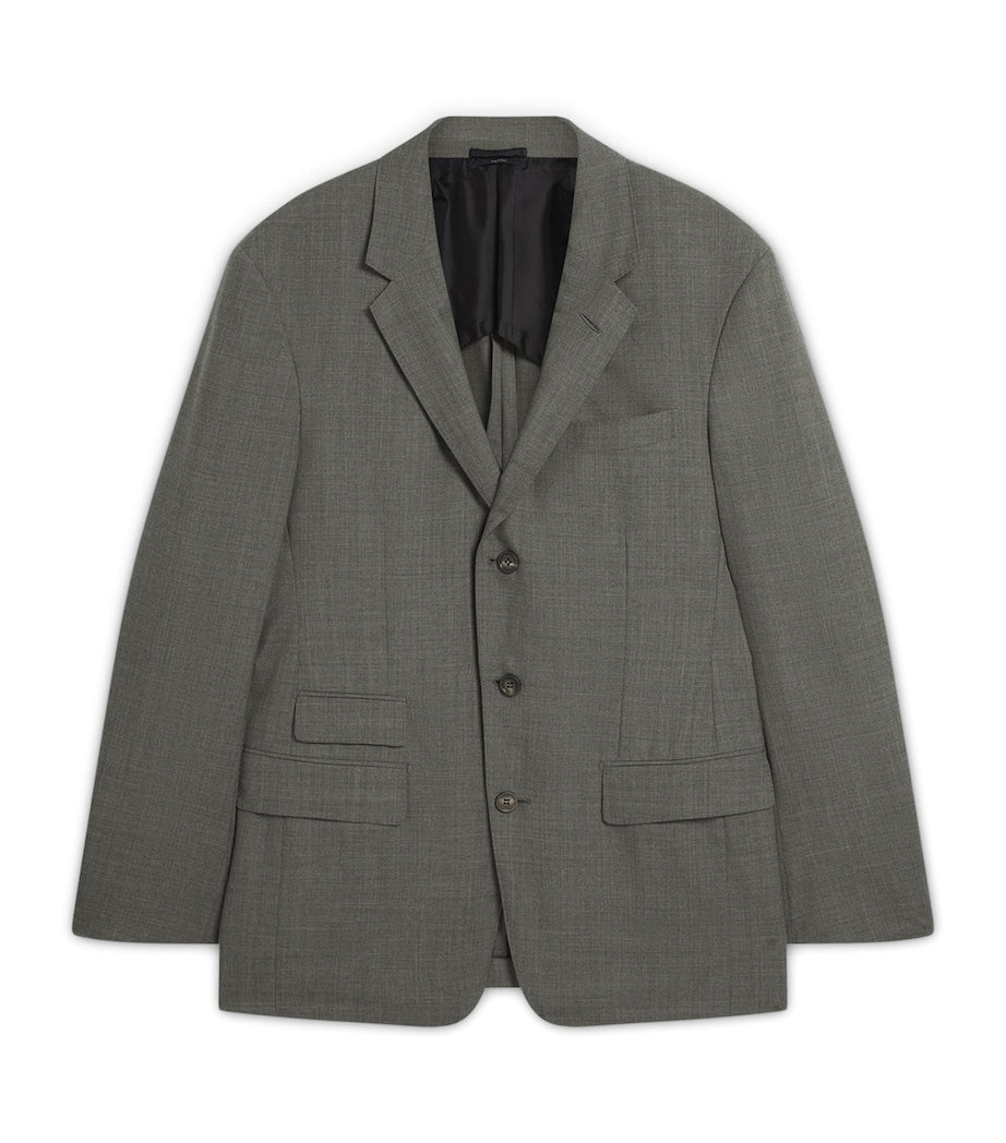 Dunhill Grey Wool-Cashmere Bourdon Blazer