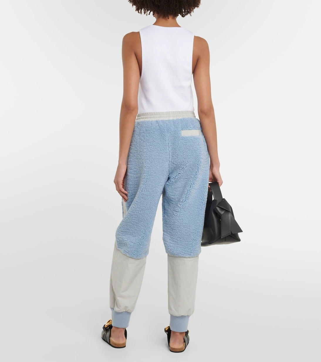 JW Anderson - Paneled faux shearling sweatpants
