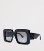 Black Bevelled Square Sunglasses