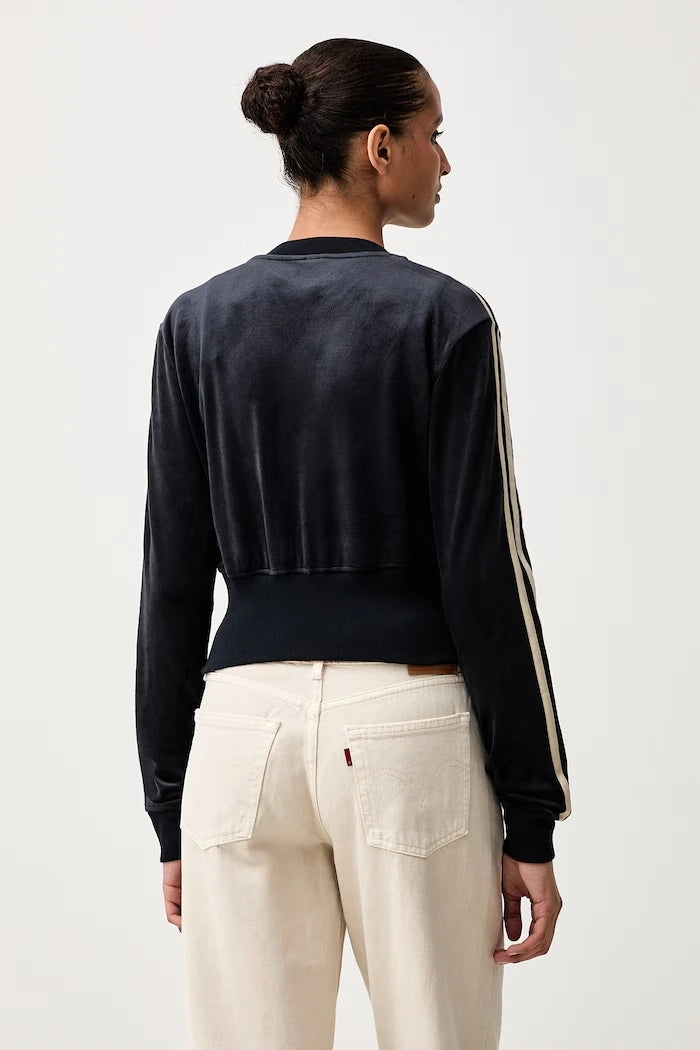adidas Originals kadın kadife fermuarlı sweatshirt