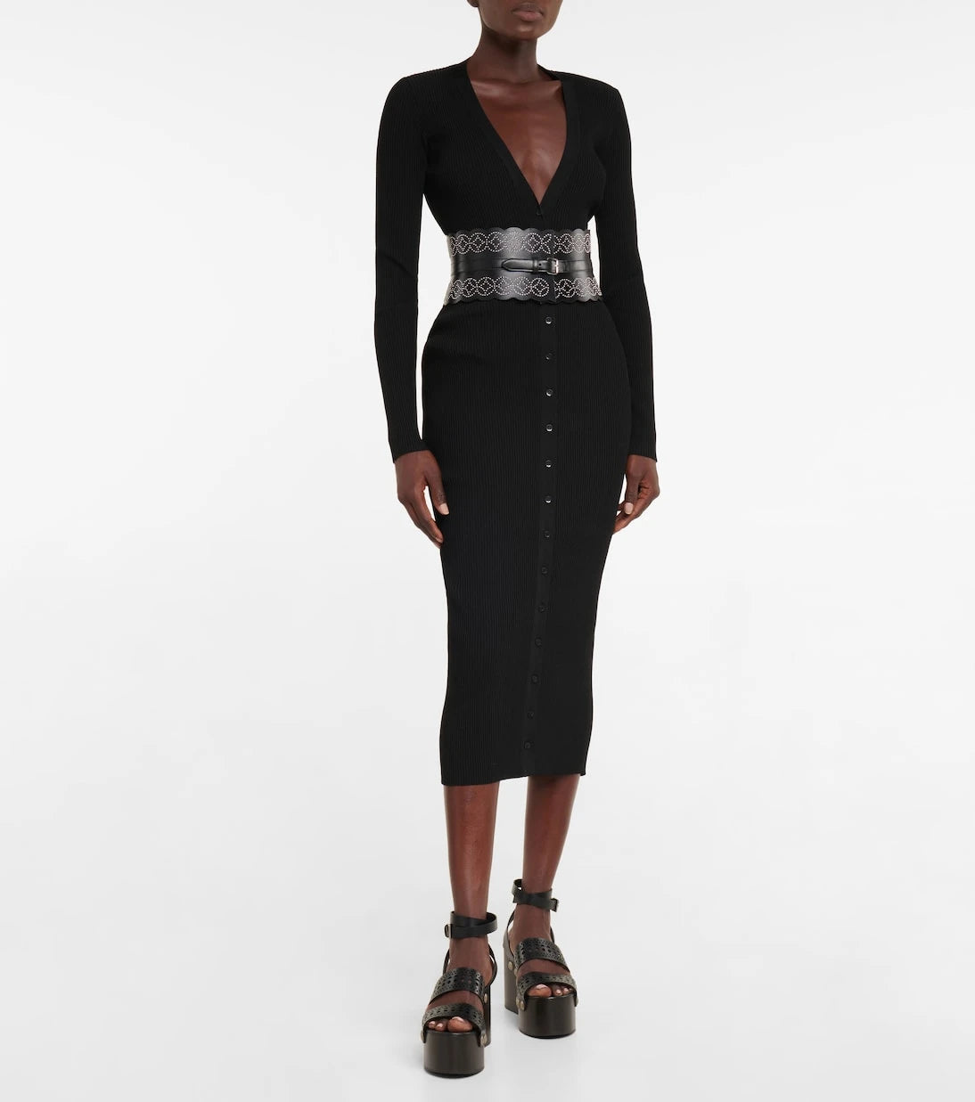 Alaïa - Long-sleeved midi dress