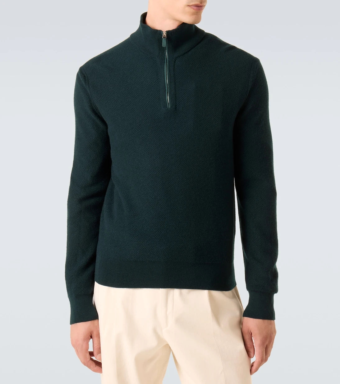 Zegna - كنزة كشمير بسحاب نصفي
