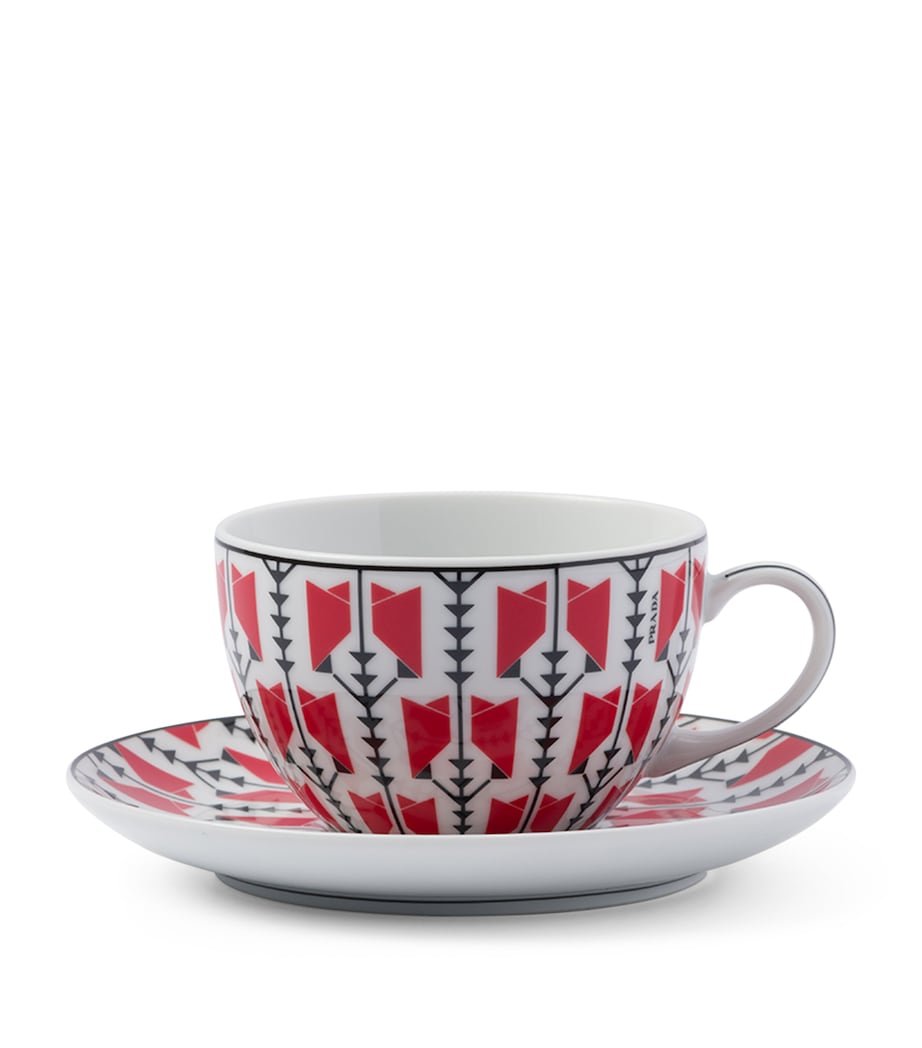Prada Porcelain Cappuccino Cup and Saucer (Set of 2)