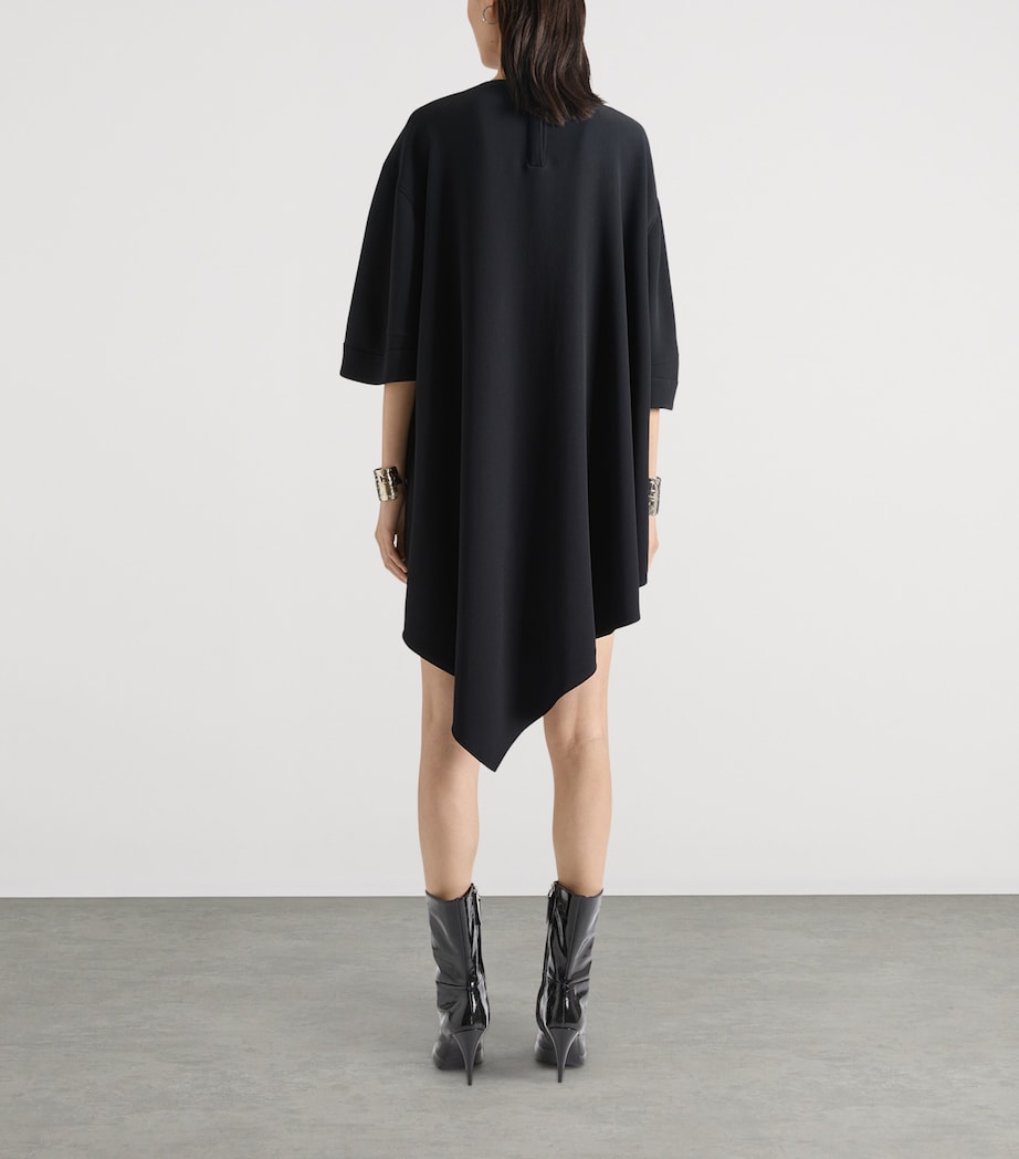 Givenchy Black Crepe Draped Mini Dress